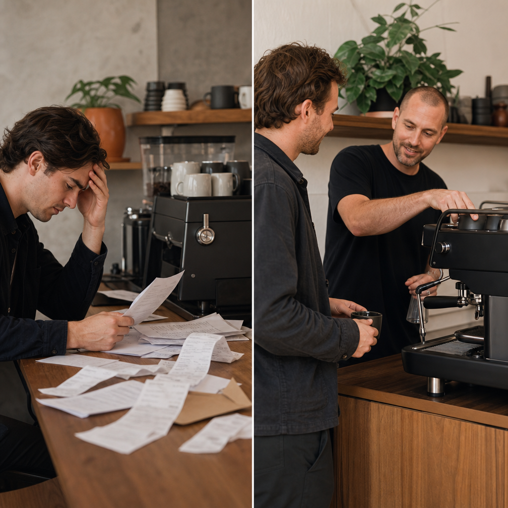 Comparison of commercial coffee machine ownership and serviced rental