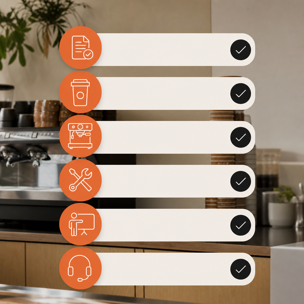Checklist of commercial coffee provider credentials