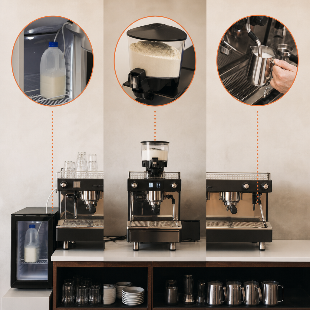 Comparison of fresh, powdered and manual milk systems