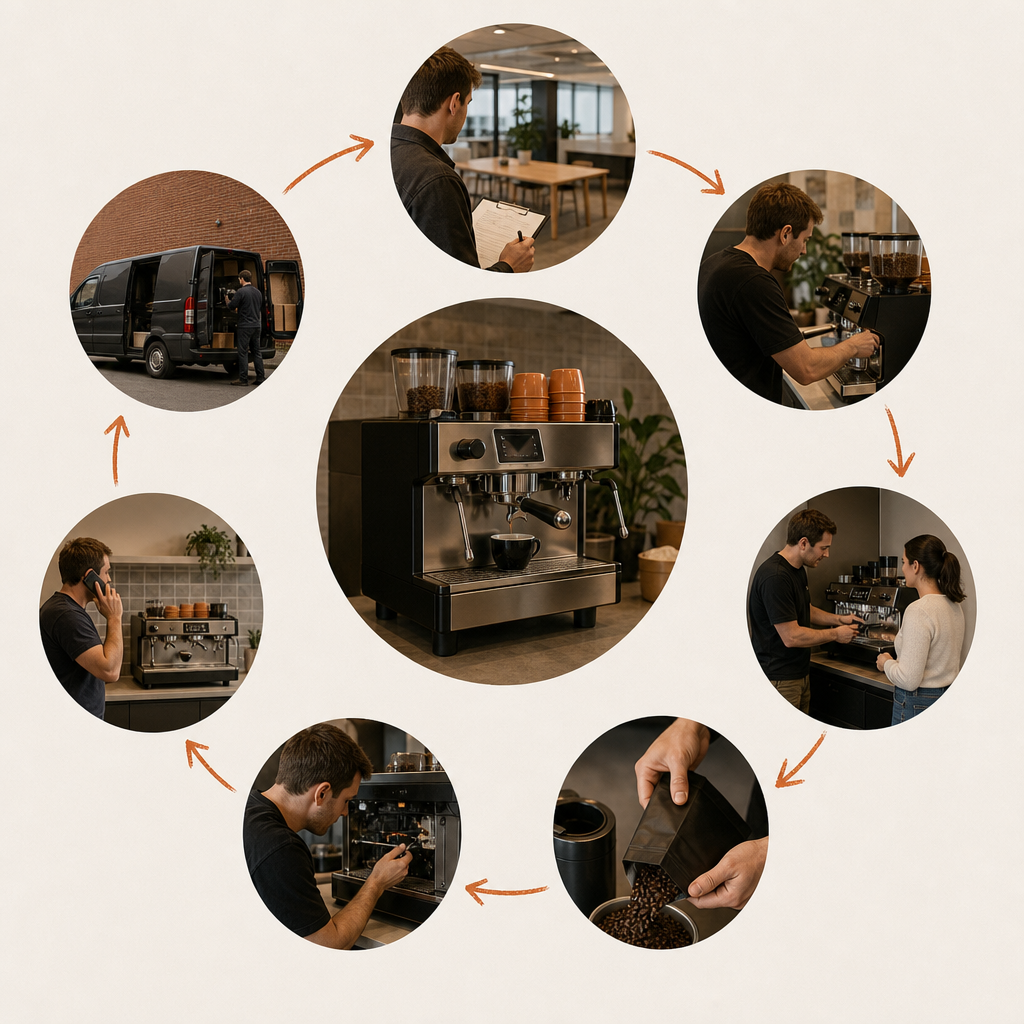 Managed office coffee process from assessment to ongoing support