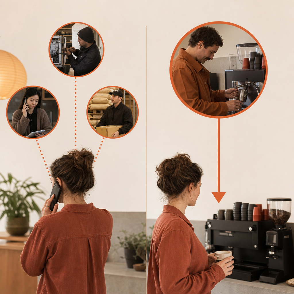 Split coffee suppliers compared with one accountable service contact