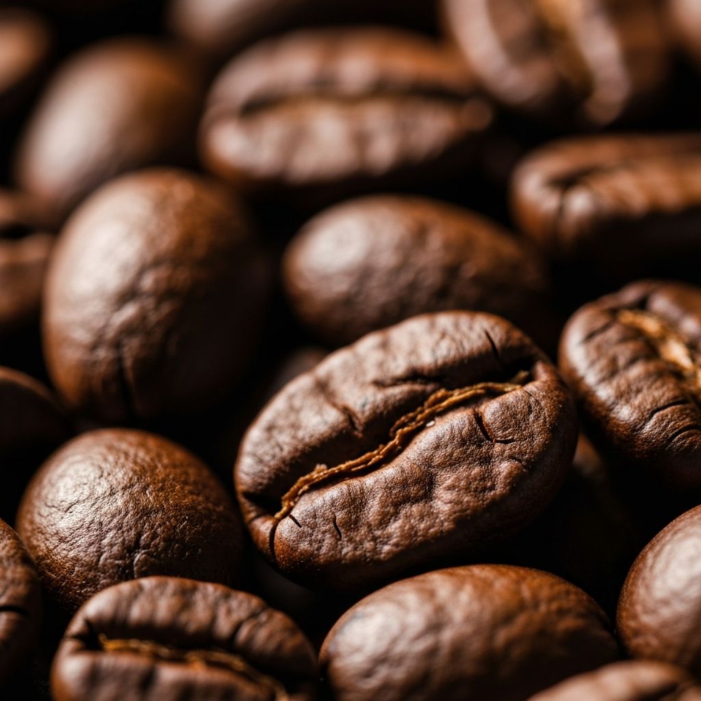 Freshly roasted coffee beans